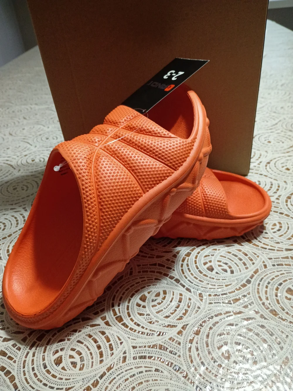 And1 Kids Orange Slide Sandals - Bright Slip-On Pair